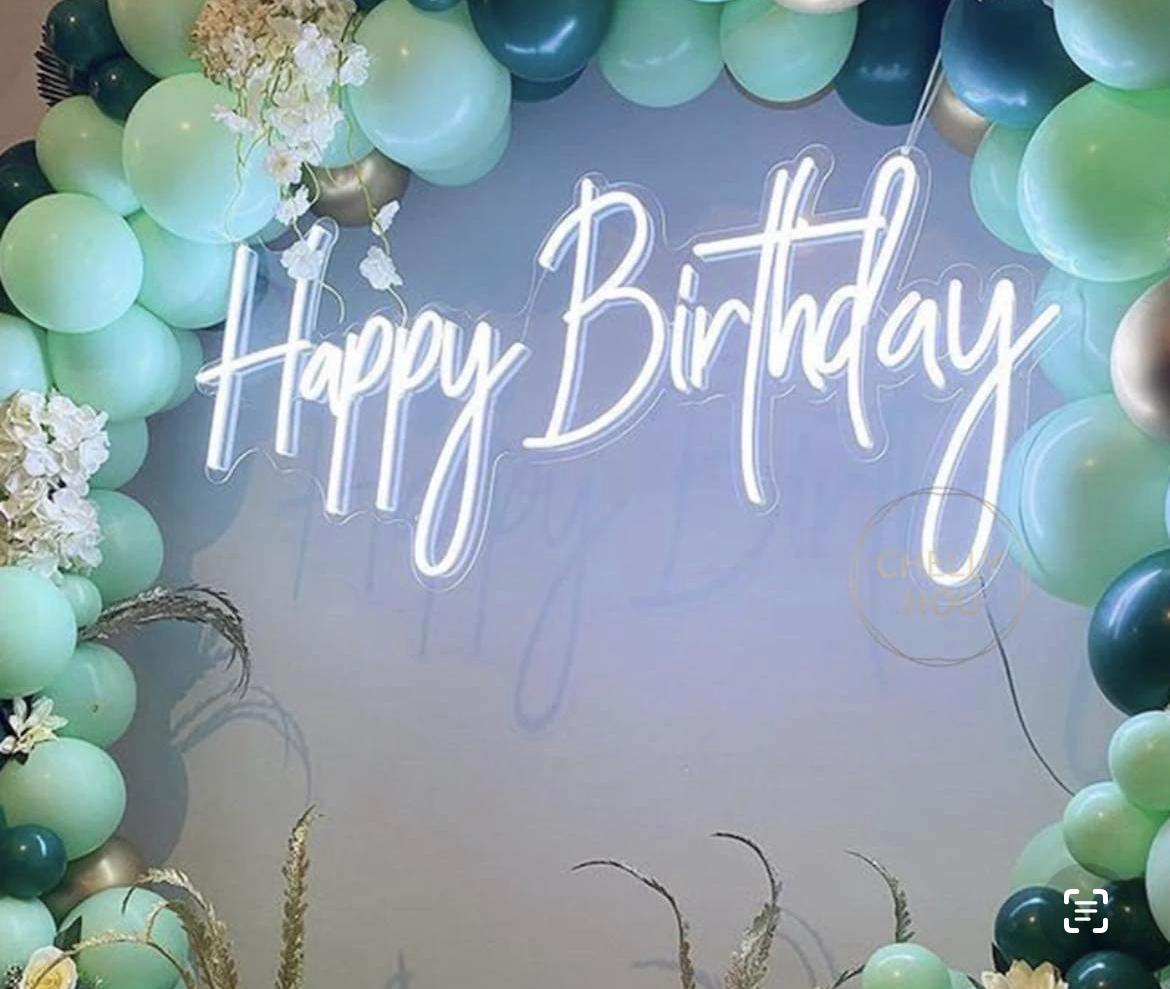 happy birthday neon